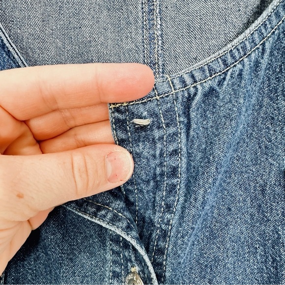 Vintage Expressions Plus Size Denim Jean Sleeveless Button Down Dress Size 3X - Picture 5 of 12